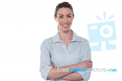 Confident Smiling Businesswoman Stock Photo