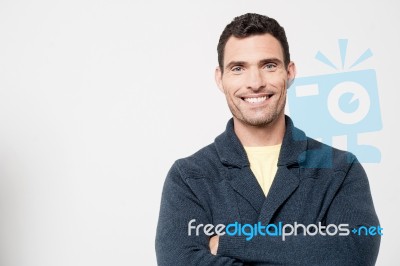 Confident Smiling Casual Guy Stock Photo