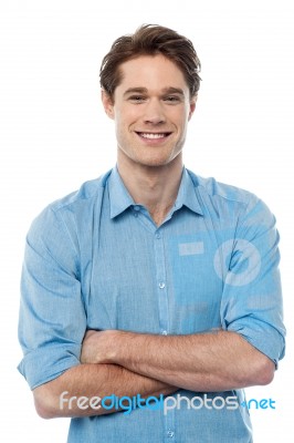 Confident Smiling Handsome Male Stock Photo