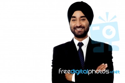 Confident Smiling Indian Businessman Stock Photo