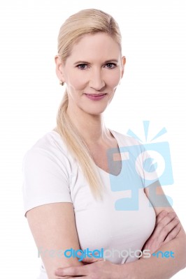 Confident Woman Looking At Camera Stock Photo