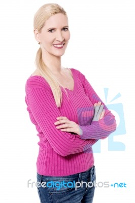 Confident Woman Looking At Camera Stock Photo