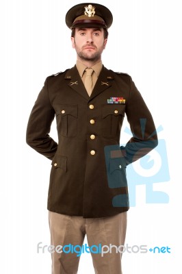 Confident Young Army Man Stock Photo