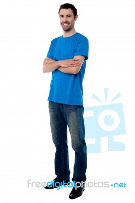 Confident Young Casual Guy, Studio Shot Stock Photo