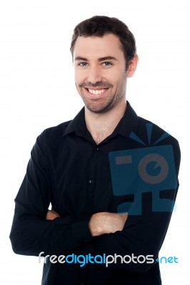 Confident Young Casual Guy, Studio Shot Stock Photo