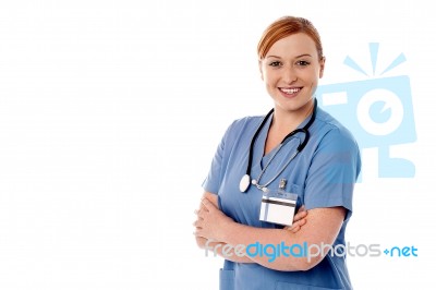 Confident Young Charming Lady Doctor Stock Photo