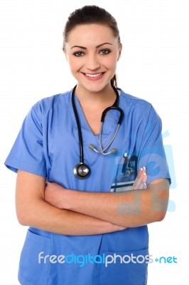 Confident Young Female Doctor Stock Photo