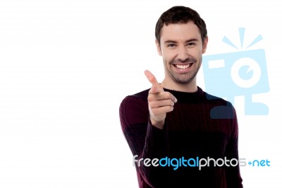 Confident Young Guy, Studio Shot Stock Photo