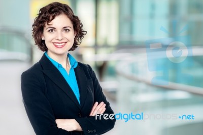 Confident Young Pretty Businesswoman Stock Photo