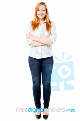 Confident Young Pretty Trendy Girl Stock Photo