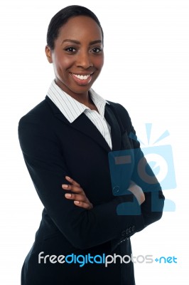 Confident Young Smiling Business Woman Stock Photo