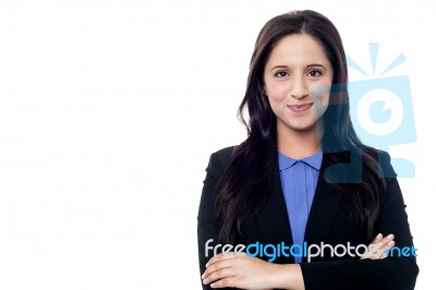 Confident Young Smiling Business Woman Stock Photo