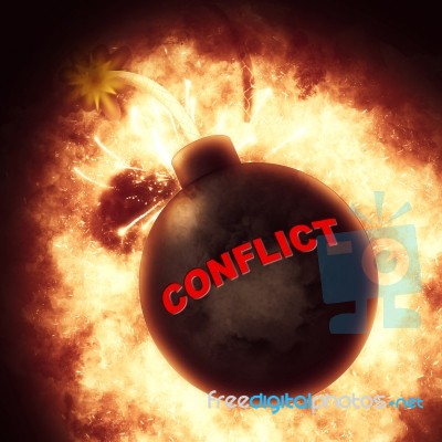 Conflict Bomb Indicates Explosion Fighting And Combats Stock Image