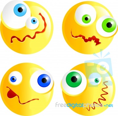 Confused Emoticons Stock Image