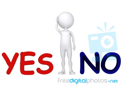 Confused Man With Yes And No Sign Stock Image