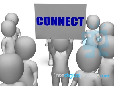 Connect Board Character Shows Global Communications Or Connectiv… Stock Image