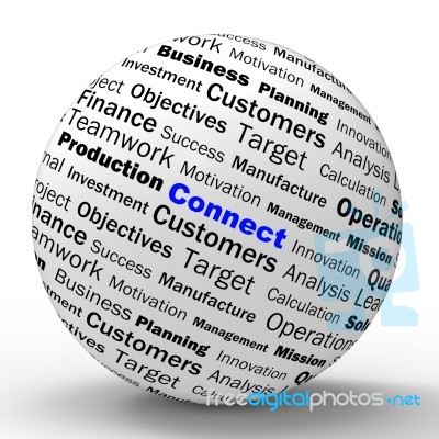 Connect Sphere Definition Means Online Connections And Globaliza… Stock Image