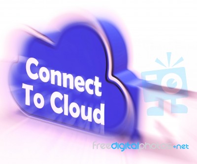 Connect To Cloud Usb Drive Means Connection Support Stock Image