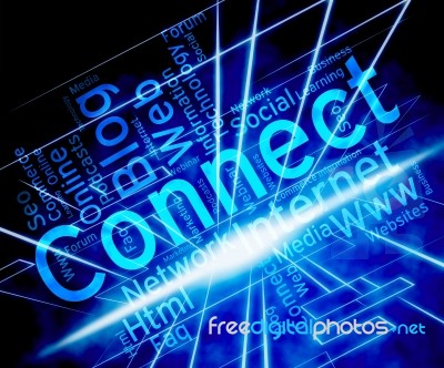 Connect Word Shows Global Communications And Communicate Stock Image