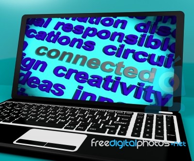 Connected Word Shows Globalisation Internet And Networking Stock Image