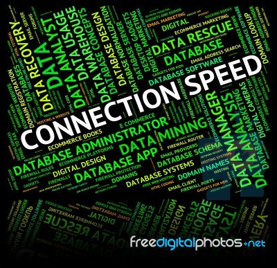 Connection Speed Meaning Network Words And Networking Stock Image