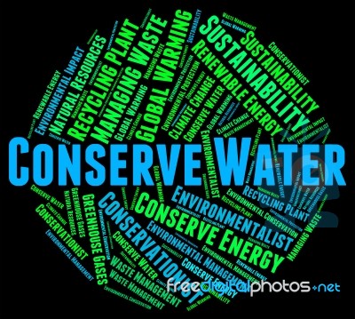 Conserve Water Meaning Liquid Aqua And Conserves Stock Image