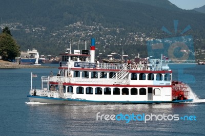 Constitution Paddle Steamer Cruising Along The Outer Harbour In Stock Photo