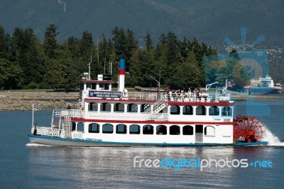 Constitution Paddle Steamer Cruising Along The Outer Harbour In Stock Photo