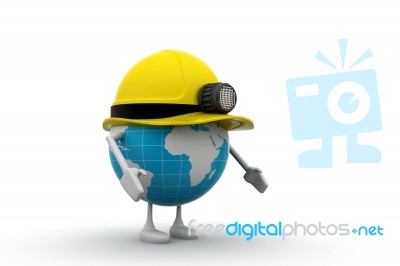 Construction Concept Around The Globe Stock Image