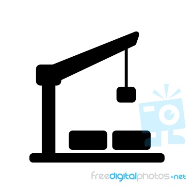 Construction Crane Symbol Icon  Illustration On Whi Stock Image