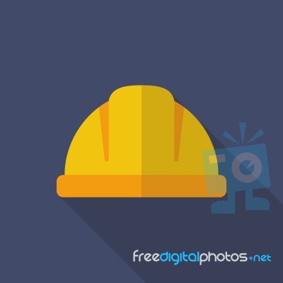 Construction Helmet Flat Icon Stock Image