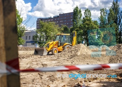 Construction Machinery On Site Stock Photo