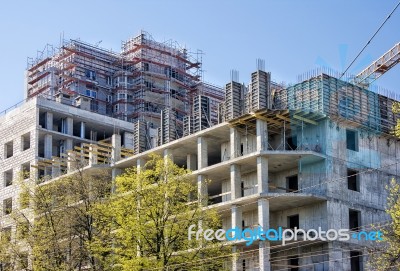 Construction Of A Multi-storey Residential Building Stock Photo