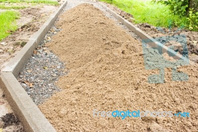 Construction Of A New Pavement Stock Photo