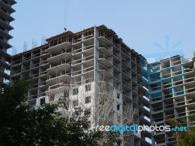 Construction Of A Residential Building In A Building Stock Photo