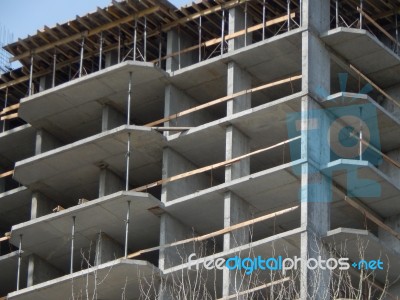 Construction Of A Residential Building In A Building Stock Photo