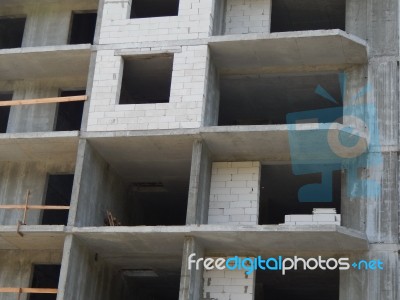 Construction Of A Residential Building In A Building Stock Photo