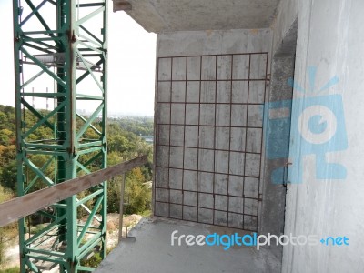 Construction Of A Residential Building In A Building Stock Photo