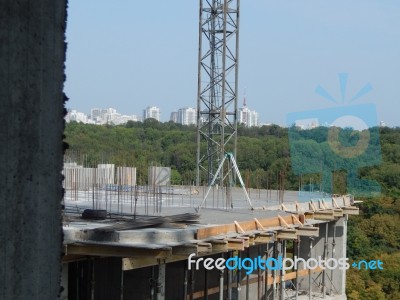 Construction Of A Residential Building In A Building Stock Photo