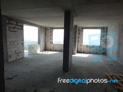 Construction Of A Residential Building In A Building Stock Photo