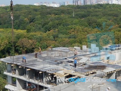 Construction Of A Residential Building In A Building  Stock Photo