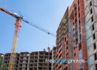 Construction Of Residential Building Stock Photo