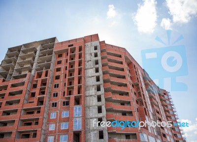 Construction Of Residential Building Stock Photo