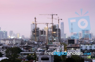 Construction Site Building At  Bangkok Stock Photo