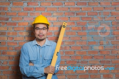 Construction Technician Stock Photo