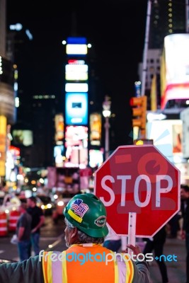 Construction Work On Times Square, New York Stock Photo