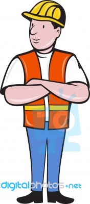 Construction Worker With Arms Folded Stock Image