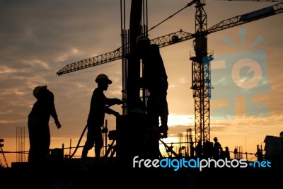 Construction Workers Stock Photo