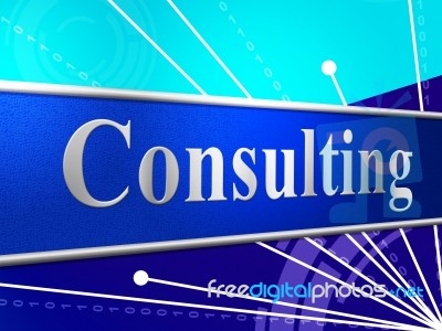 Consult Consulting Means Seek Advice And Confer Stock Image