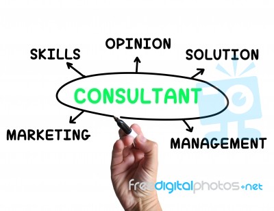 Consultant Diagram Means Specialist Skills And Opinions Stock Image